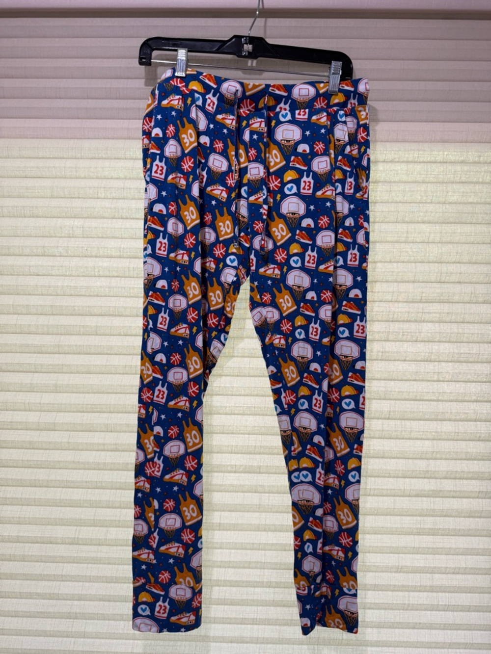 Navy Basketball Print Leggings